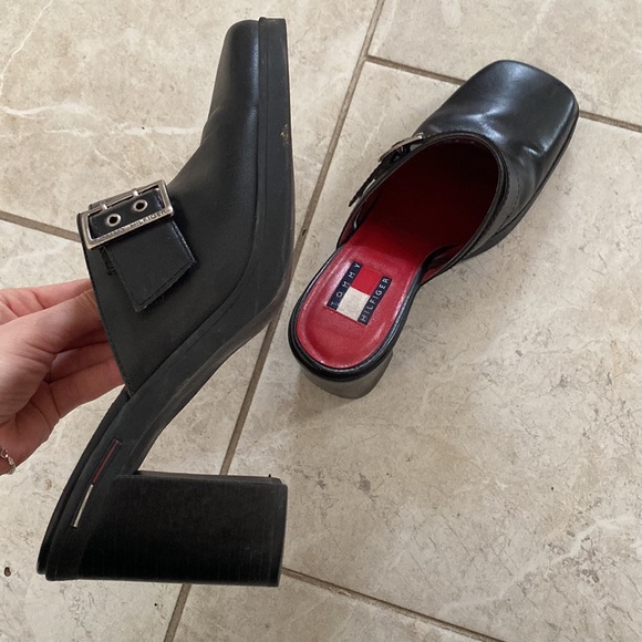 Calvin Klein Black Square Toe Heels 7.5 - Picture 8 of 9